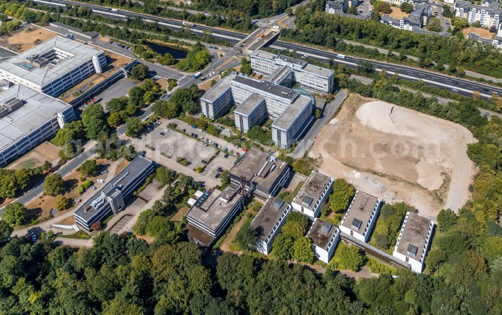 Essen from above - Office building on Theodor-Althoff-Strasse in Essen in the state North Rhine-Westphalia, Germany