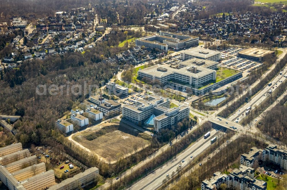 Aerial image Essen - Office building on Theodor-Althoff-Strasse in Essen in the state North Rhine-Westphalia, Germany