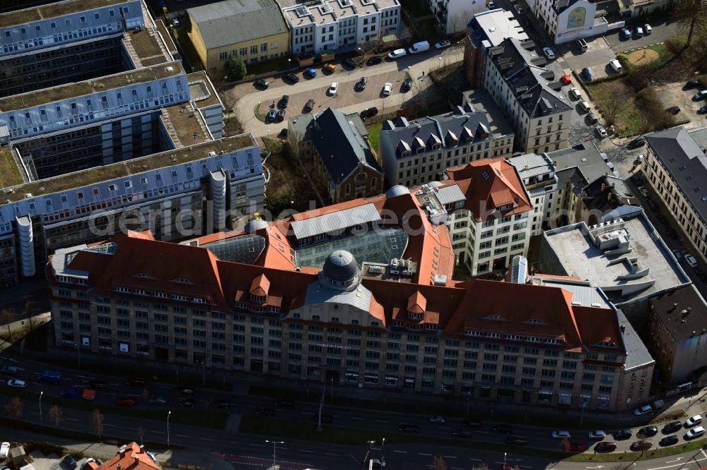 Aerial photograph Leipzig - Office building of TREUREAL GmbH on Brandenburger Strasse in the district Schoenefeld in Leipzig in the state Saxony