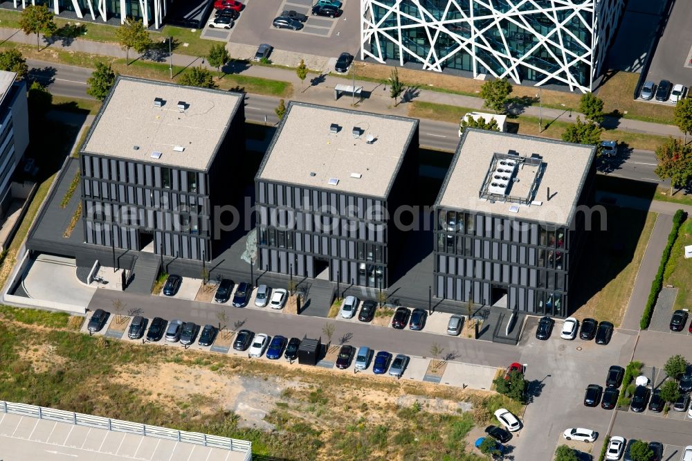 Heilbronn from the bird's eye view: Office building TRIPLE on Max-Planck-Strasse in Heilbronn in the state Baden-Wurttemberg, Germany