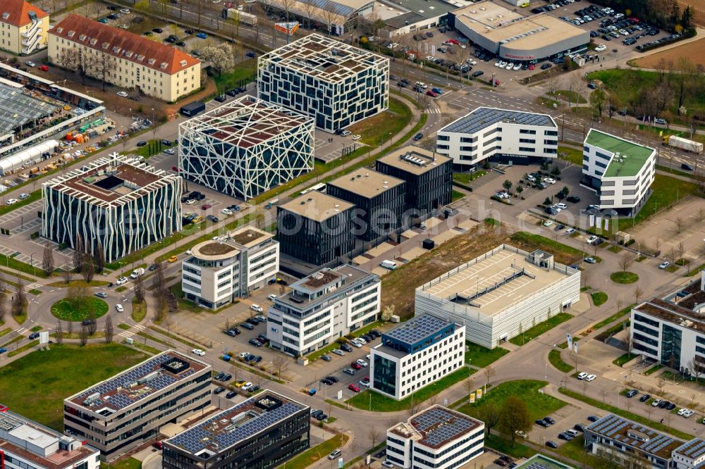 Aerial photograph Heilbronn - Office building TRIPLE on Max-Planck-Strasse in Heilbronn in the state Baden-Wurttemberg, Germany