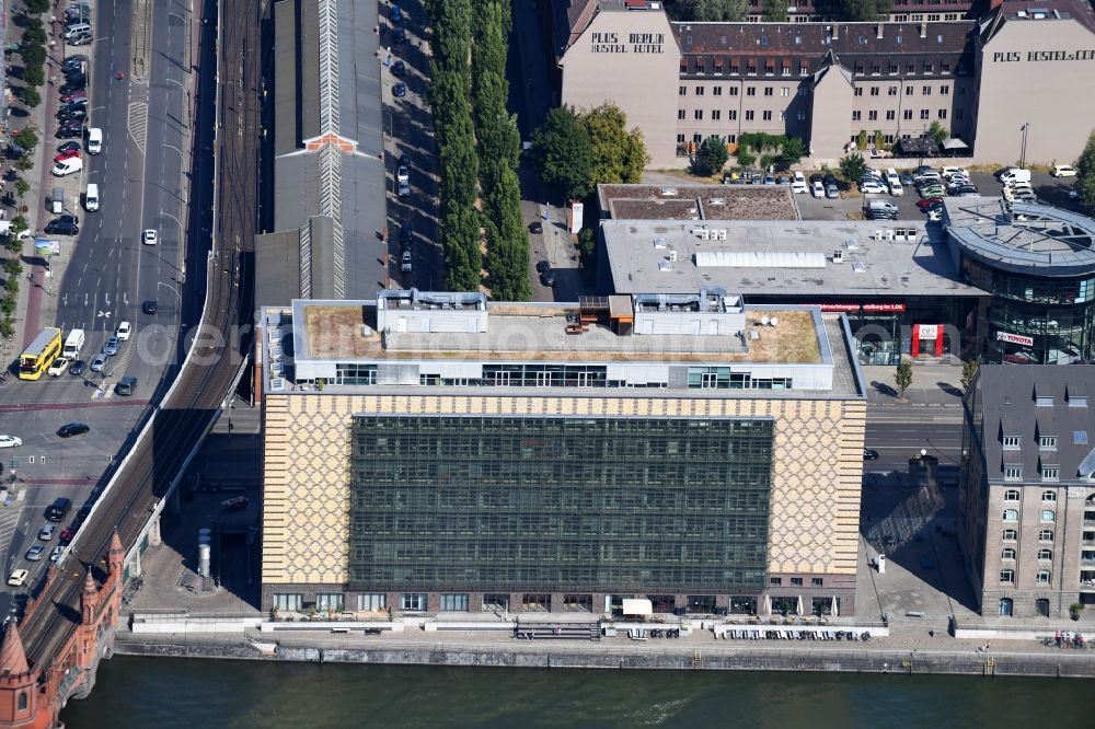 Aerial photograph Berlin - Office building of Universal Music GmbH on Stralauer Allee in Berlin, Germany