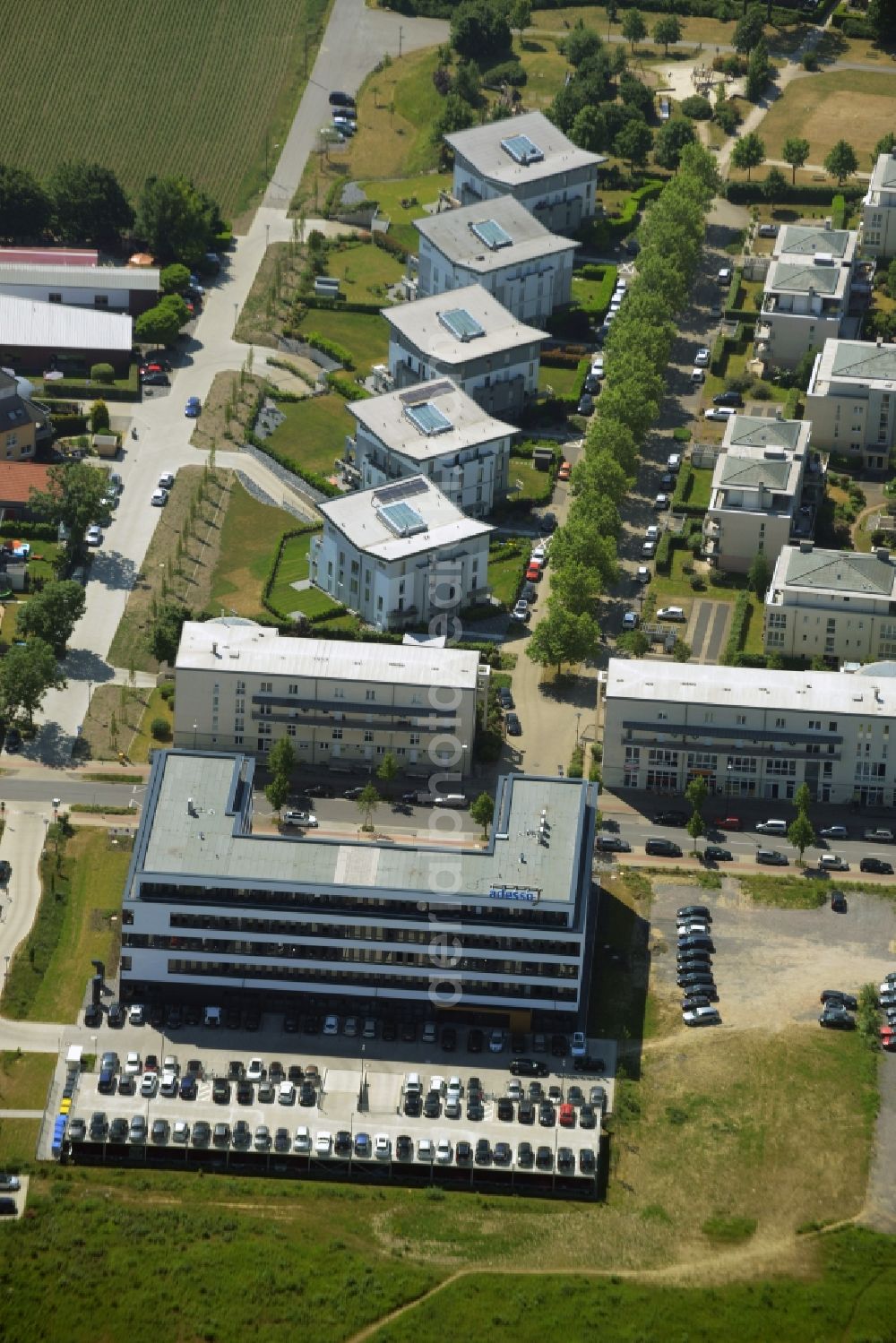 Dortmund from above - Office building des Unternehmens adesso in Dortmund in the state North Rhine-Westphalia