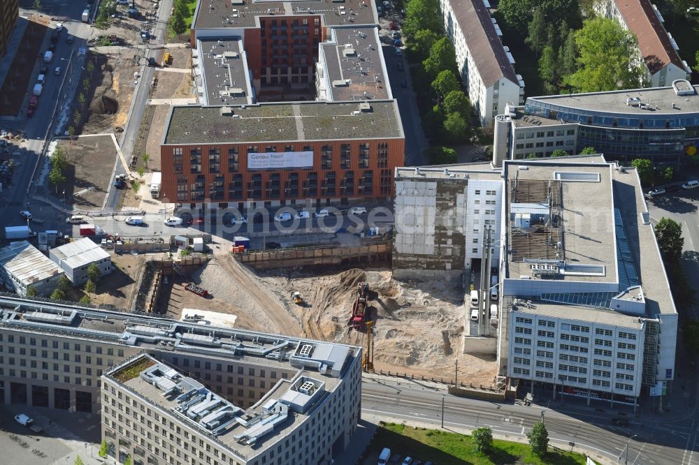 Aerial image Dresden - Office building VauVau on Annenstrasse in Dresden in the state Saxony, Germany