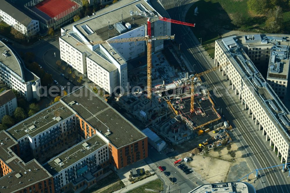 Aerial image Dresden - Office building VauVau on Annenstrasse in Dresden in the state Saxony, Germany