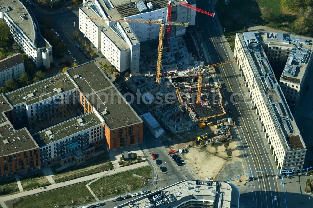 Aerial photograph Dresden - Office building VauVau on Annenstrasse in Dresden in the state Saxony, Germany