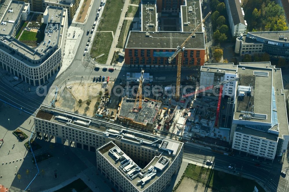 Aerial image Dresden - Office building VauVau on Annenstrasse in Dresden in the state Saxony, Germany