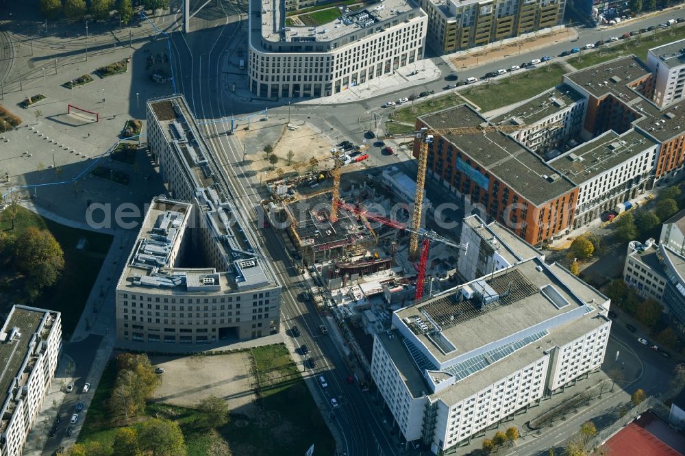 Aerial photograph Dresden - Office building VauVau on Annenstrasse in Dresden in the state Saxony, Germany