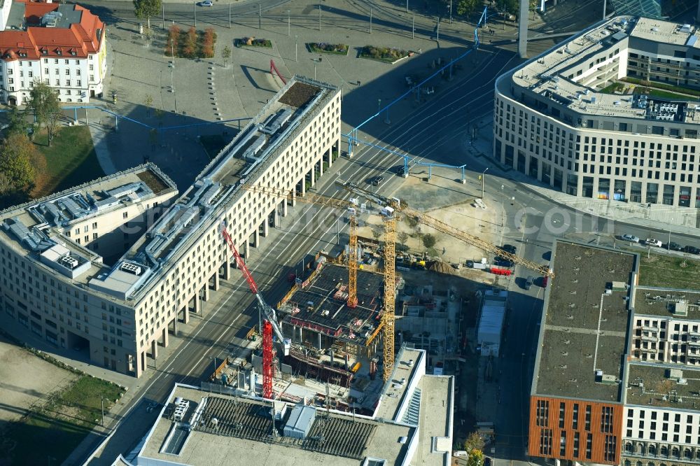 Aerial image Dresden - Office building VauVau on Annenstrasse in Dresden in the state Saxony, Germany