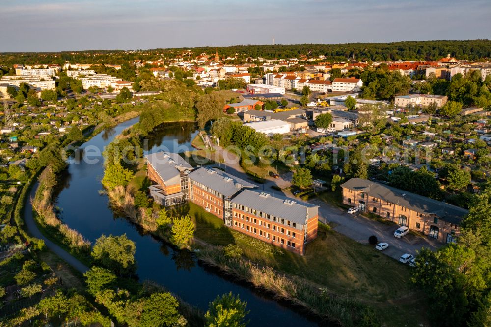 Eberswalde from above - Office building Wasserstrassen- and Schifffahrtsamt Oder-Havel in Eberswalde in the state Brandenburg, Germany