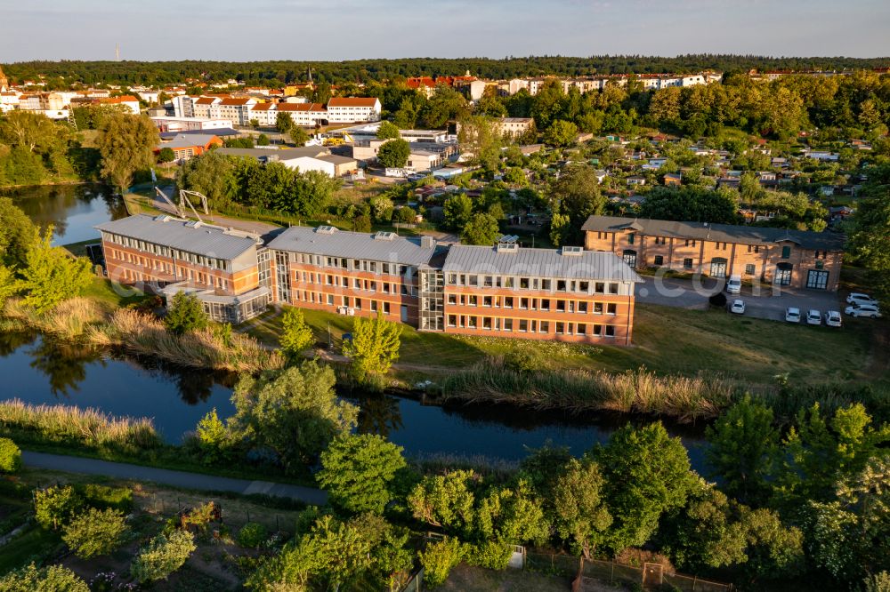 Eberswalde from the bird's eye view: Office building Wasserstrassen- and Schifffahrtsamt Oder-Havel in Eberswalde in the state Brandenburg, Germany