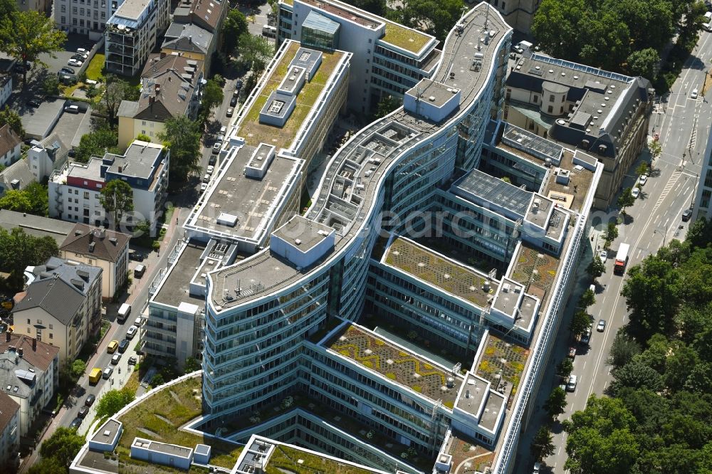 Aerial photograph Frankfurt am Main - Office building die welle in the district Westend in Frankfurt in the state Hesse, Germany