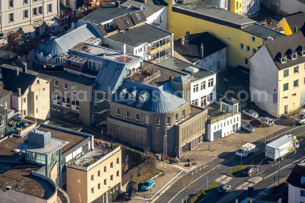 Lüdenscheid from above - Office building on Weststrasse in Luedenscheid in the state North Rhine-Westphalia, Germany