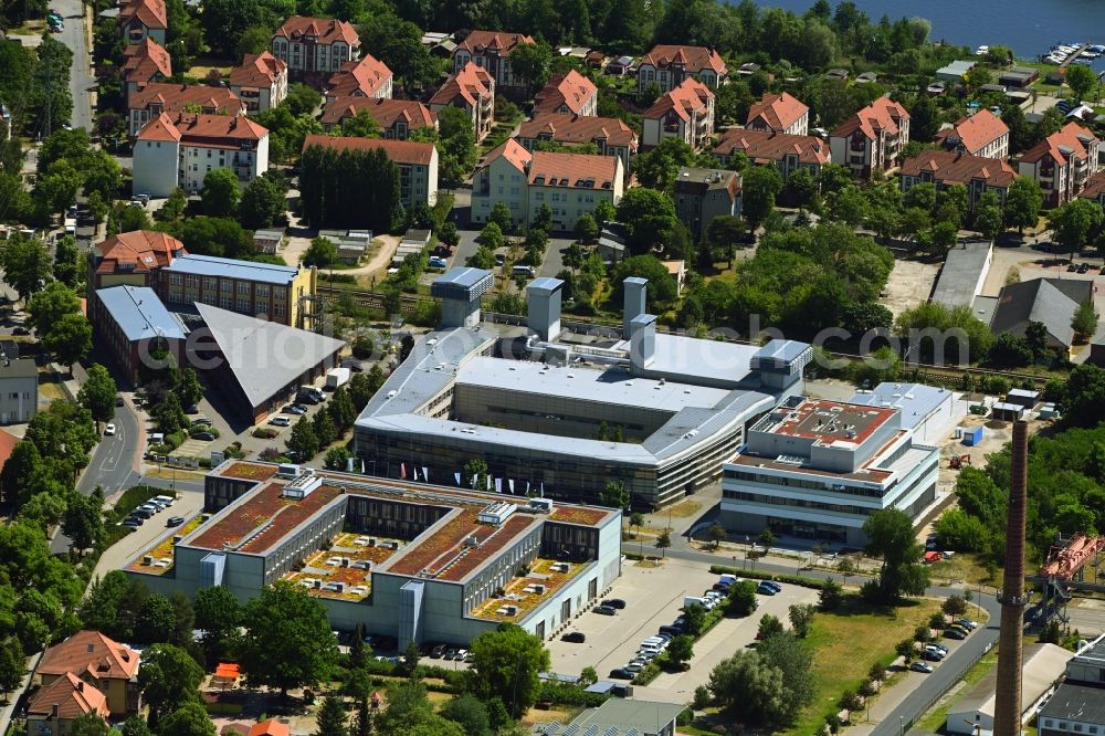 Aerial image Wildau - Office building on Schmiedestrasse in Wildau in the state Brandenburg, Germany