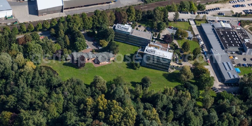 Pinneberg from the bird's eye view: Office building of H. Wilhelm Schaumonn GmbH An der Muehlenau in Pinneberg in the state Schleswig-Holstein, Germany