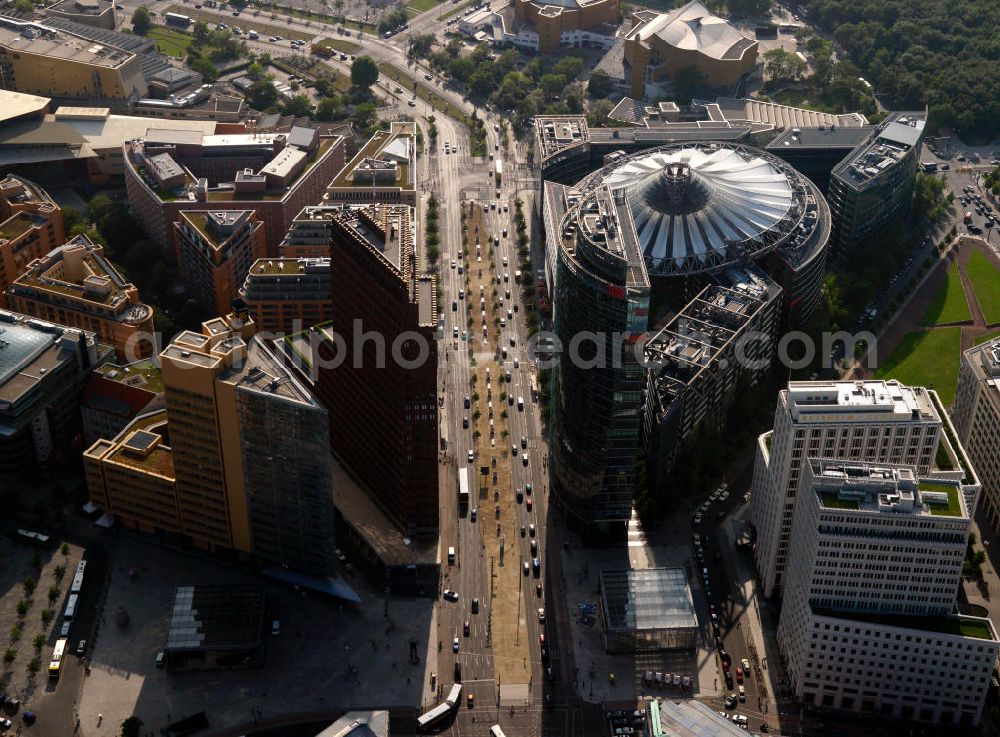 Aerial photograph Berlin - Office buildings and commercials at the Potsdam Square in the borough Mitte