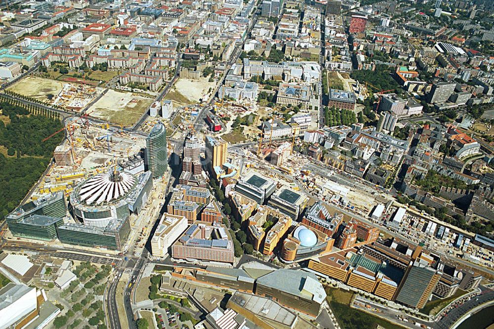 Aerial image - Office buildings and commercials at the Potsdam Square in the borough Mitte