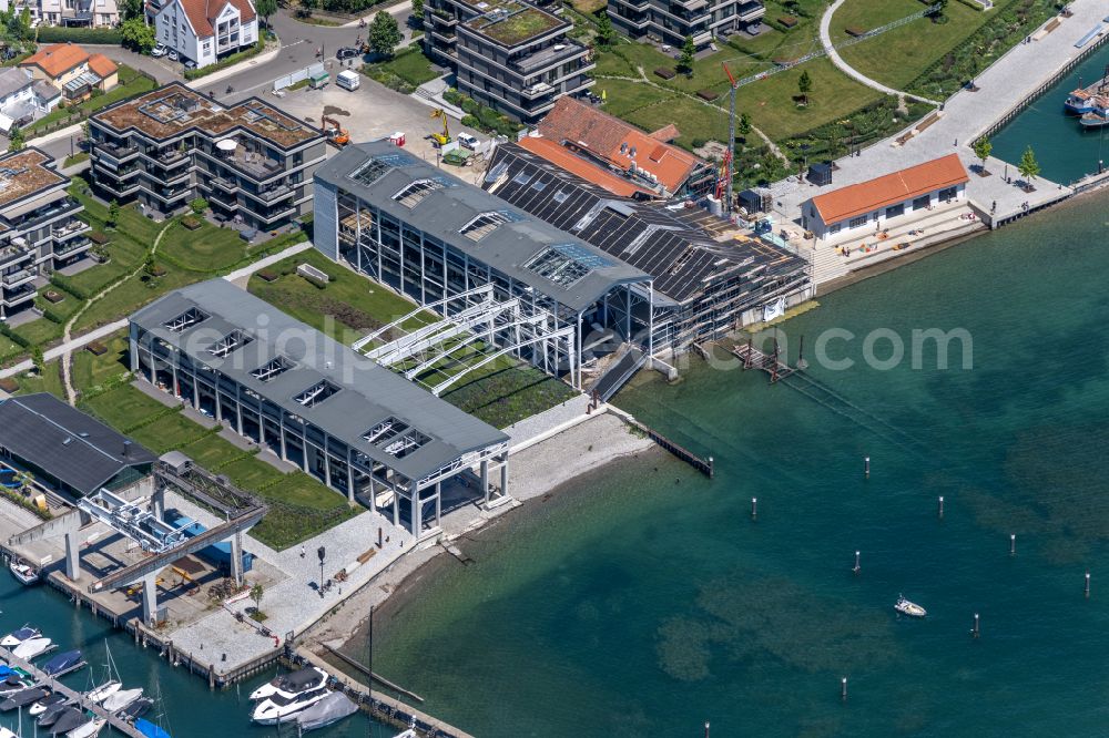 Aerial image Kressbronn am Bodensee - Office buildings and commercial buildings on the grounds of the former Bodan shipyard in Kressbronn on Lake Constance in the state Baden-Wuerttemberg, Germany