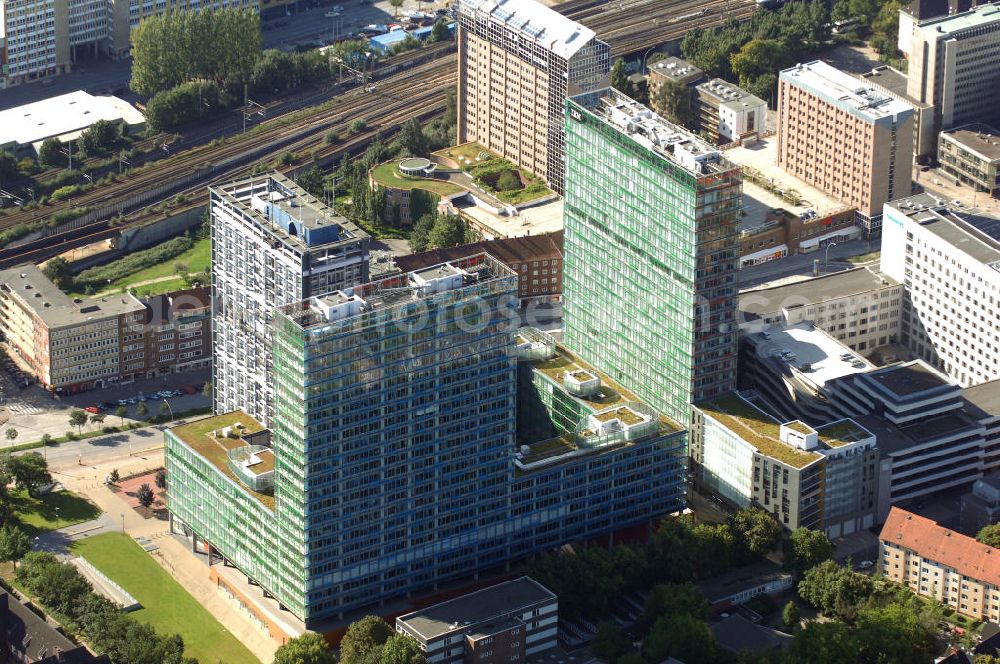 Aerial image Hamburg - Blick auf Büro- und Geschäftsgebäude in Sankt Georg, Anschrift: Beim Strohhause 17-31. Ansprechpartner: CORPUS SIREO, Asset Management GmbH, An der Welle 3, 60322 Frankfurt am Main, Tel. +49(0)69 48005 0, Fax +49(0)69 48005 102, Email: frankfurt@corpussireo.com