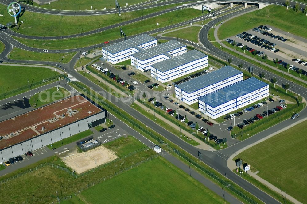 Schönefeld from above - Office building on Hugo-Eckener-Allee on Gelaende of Flughafen BER in Schoenefeld in the state Brandenburg, Germany