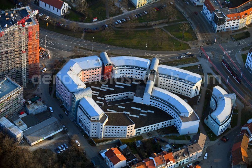 Aerial image Erfurt - Office building zwischen Johannesstrasse and Wallstrasse in the district Altstadt in Erfurt in the state Thuringia, Germany