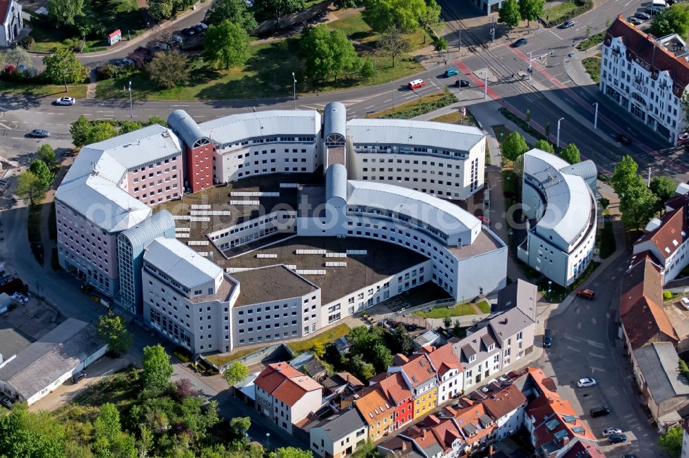 Aerial photograph Erfurt - Office building zwischen Johannesstrasse and Wallstrasse in the district Altstadt in Erfurt in the state Thuringia, Germany