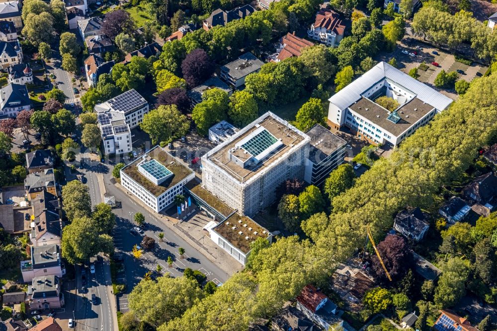 Unna from the bird's eye view: Office building of Kreisverwaltung Unna on Friedrich-Ebert-Strasse in Unna in the state North Rhine-Westphalia, Germany