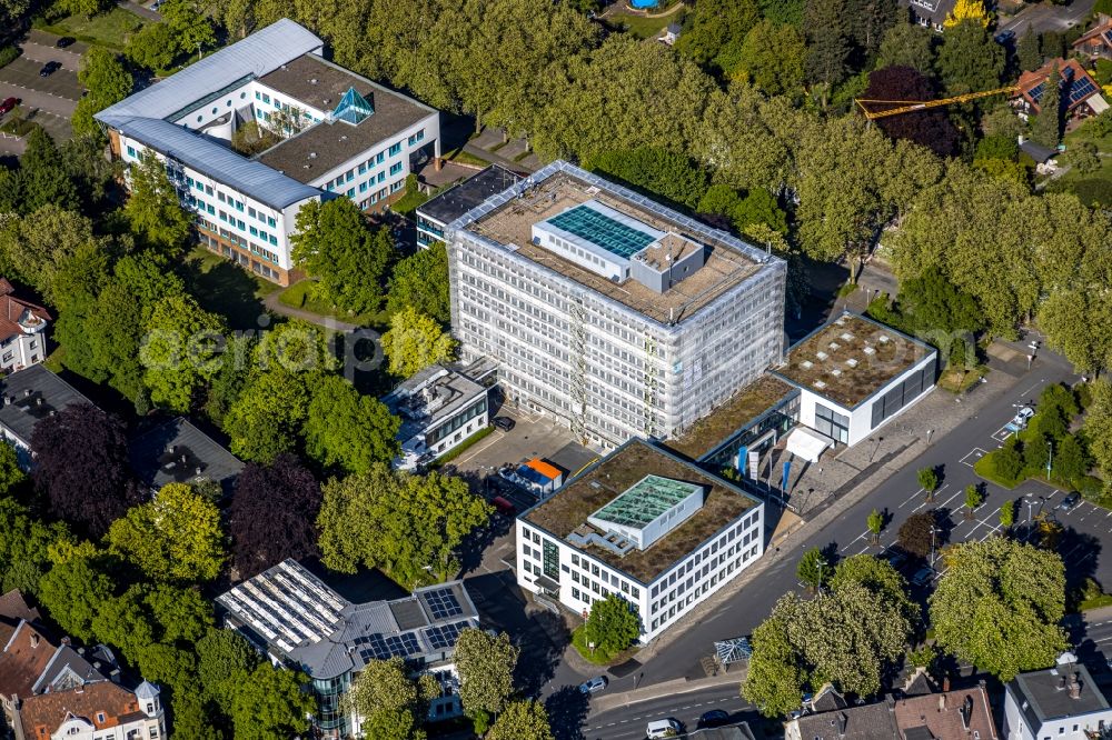 Unna from above - Office building of Kreisverwaltung Unna on Friedrich-Ebert-Strasse in Unna in the state North Rhine-Westphalia, Germany