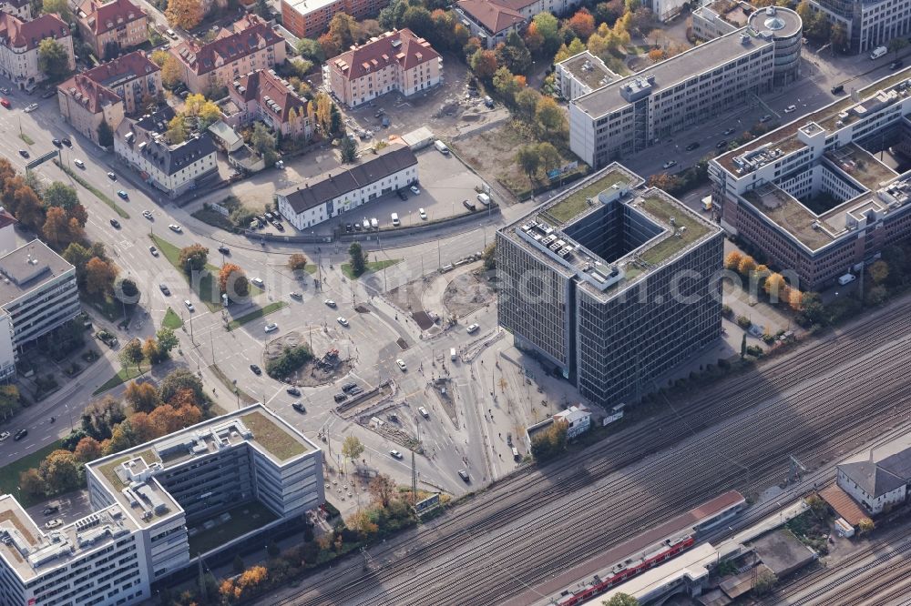 München from above - Laimer Wuerfel Building in Munich in the state Bavaria, Germany