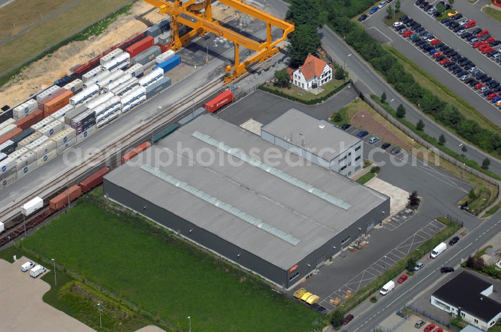 Aerial image Bönen - Bürogebäude mit Logistikhalle (5.125 m²) im Gewerbegebiet. Adresse: Weetfelder Str. 41, 59199 Bönen; Vermietung / Verwaltung: Unternehmensgruppe Markus Gerold, An der Vaerstbrücke 1, 59425 Unna, Tel. +49(0)2303 25036-26, Fax +49(0)2303 25036-27, E-Mail: info@markus-gerold.de