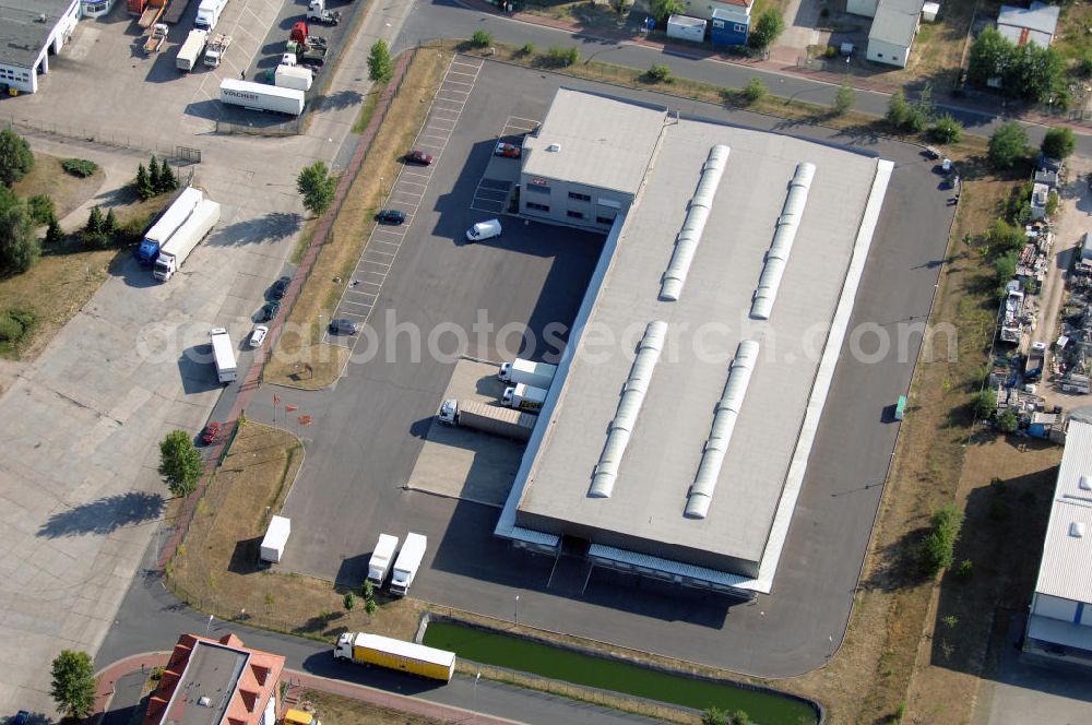 Aerial image Seddin - Bürogebäude mit Logistikhalle im Gewerbegebiet der Gemeinde Seddiner See. Adresse: Ebereschenring, 14554 Seddiner See OT Neuseddin; Vermietung / Verwaltung: Unternehmensgruppe Markus Gerold, An der Vaerstbrücke 1, 59425 Unna, Tel. +49(0)2303 25036-26, Fax +49(0)2303 25036-27, E-Mail: info@markus-gerold.de