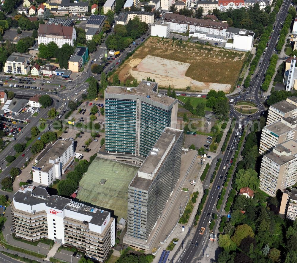 Offenbach am Main from the bird's eye view: View of office buildings in Offenbach am Main in the state Hesse