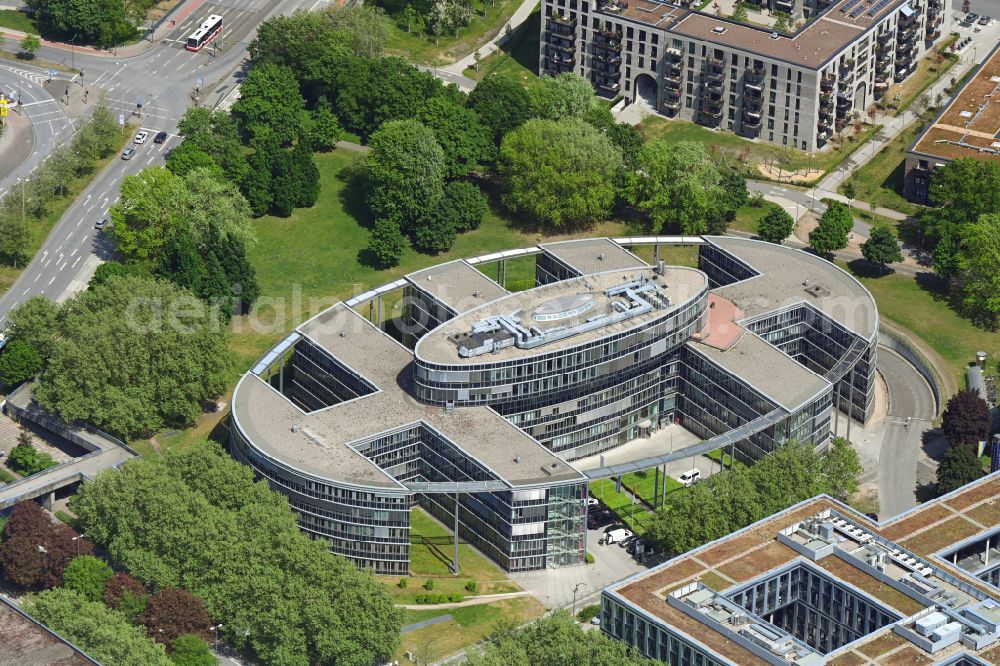 Hamburg from above - Office building Oval Office in the City Nord business quarter on Ueberseering in Hamburg