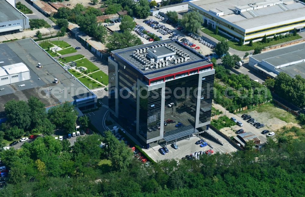 Bukarest from above - View of the office building PETROM in Bucharest in Romania