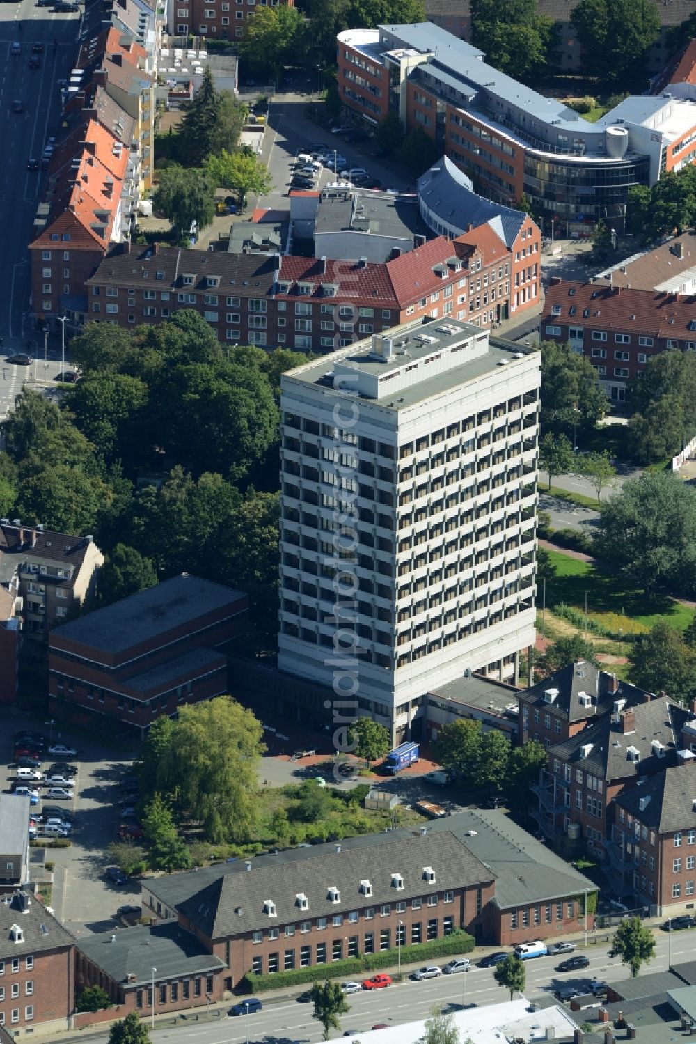 Kiel from above - Office building on Ringstrasse in Kiel in the state of Schleswig-Holstein