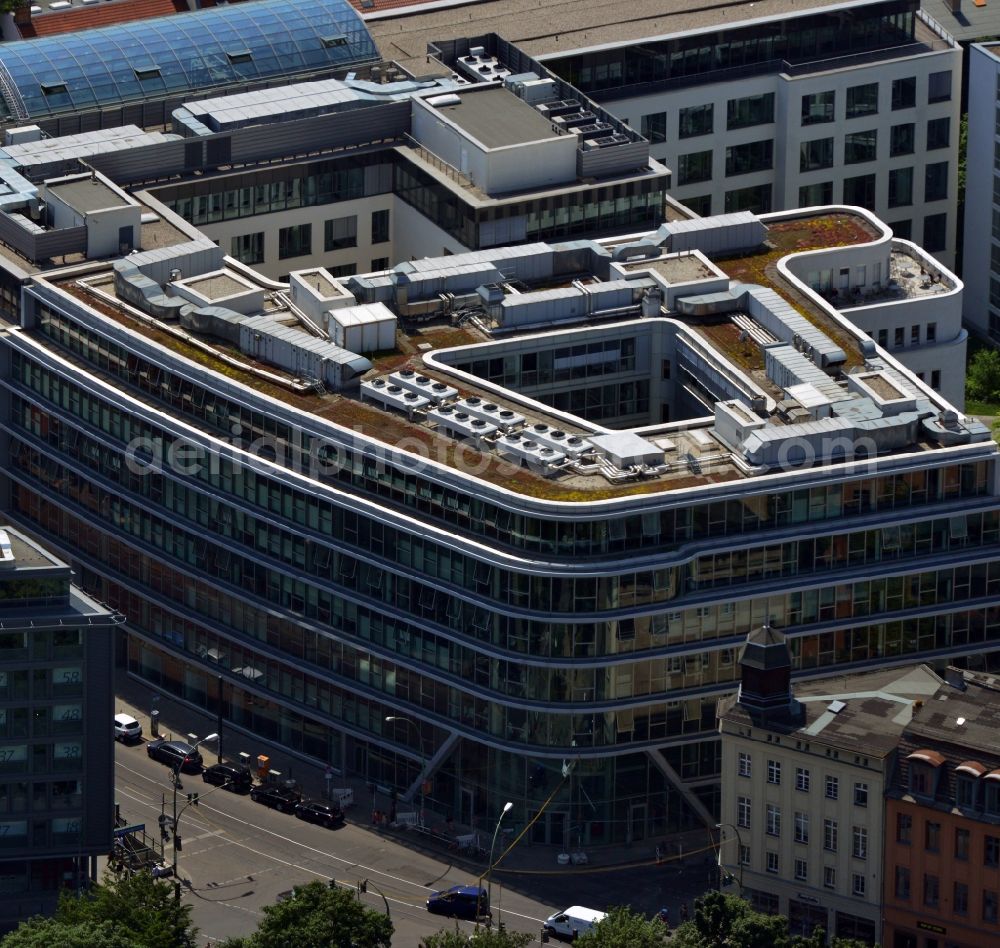 Berlin Mitte from the bird's eye view: Office building of SAP Germany AG & Co. KG to Rosenthalerstraße in Berlin