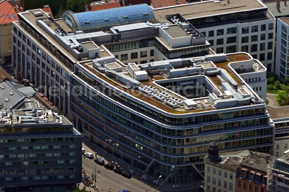 Berlin Mitte from above - Office building of SAP Germany AG & Co. KG to Rosenthalerstraße in Berlin