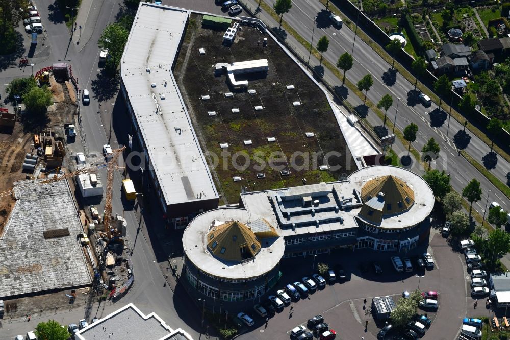 Leipzig from above - Office building and Supermarkt on Volksgartenstrasse in Leipzig in the state Saxony, Germany