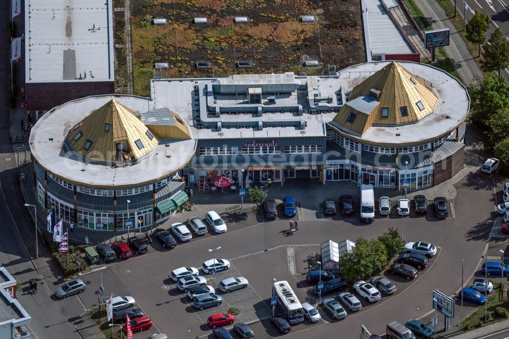 Aerial image Leipzig - Office building and Supermarkt on Volksgartenstrasse in Leipzig in the state Saxony, Germany