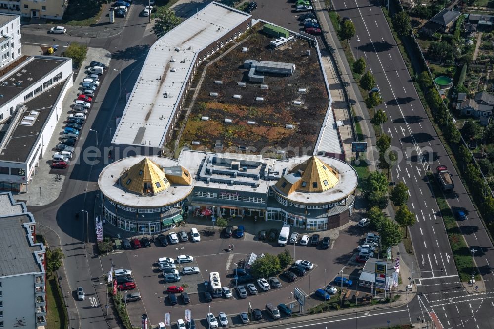 Aerial photograph Leipzig - Office building and Supermarkt on Volksgartenstrasse in Leipzig in the state Saxony, Germany