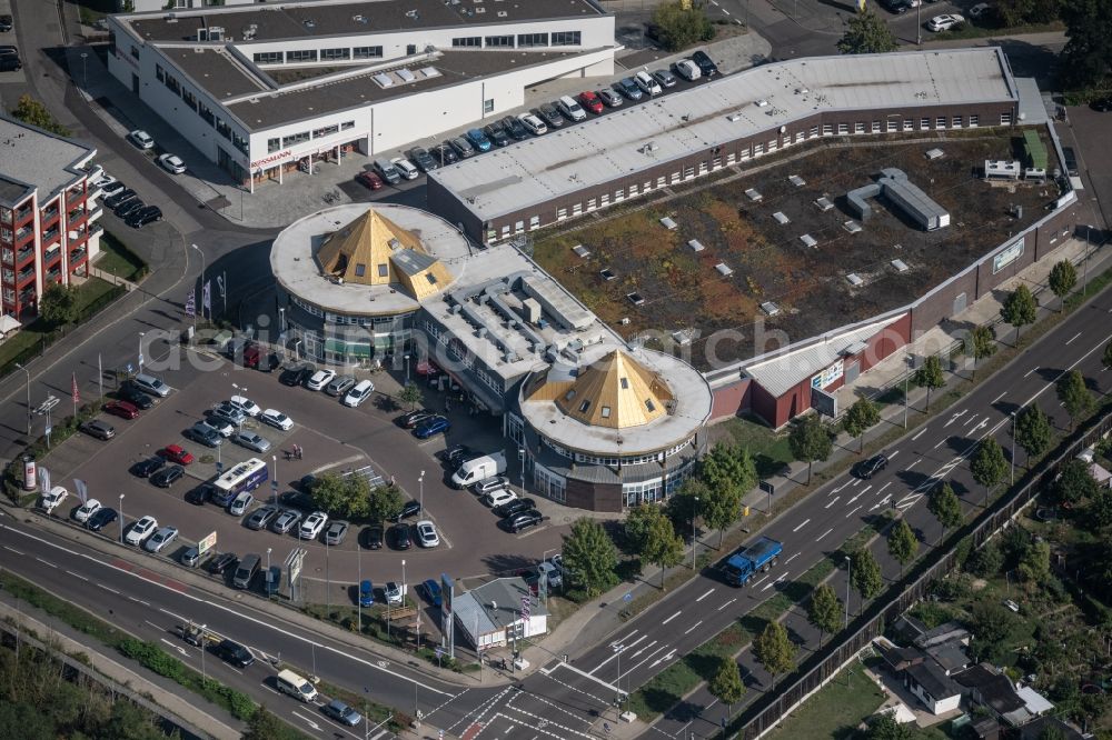 Leipzig from above - Office building and Supermarkt on Volksgartenstrasse in Leipzig in the state Saxony, Germany