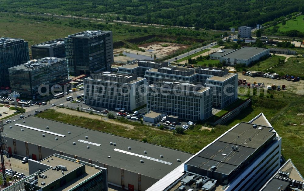 Aerial image Bukarest - View of the the office building Swan Office & Technology Park in Bucharest in Romania