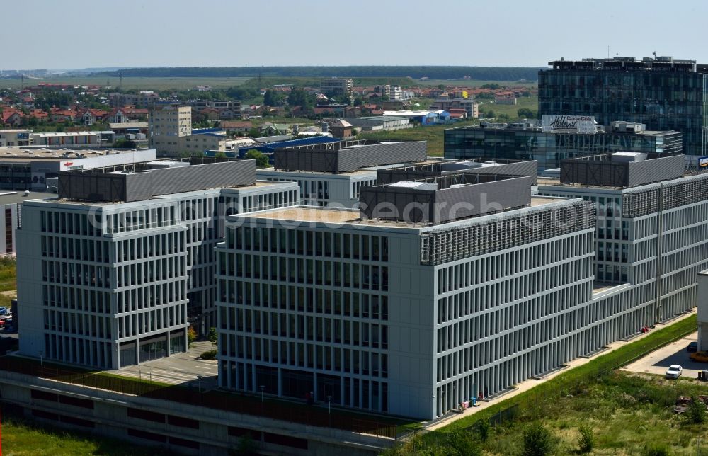 Aerial image Bukarest - View of the the office building Swan Office & Technology Park in Bucharest in Romania