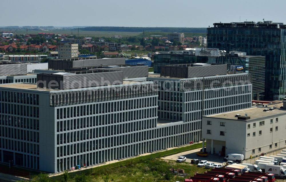 Aerial photograph Bukarest - View of the the office building Swan Office & Technology Park in Bucharest in Romania