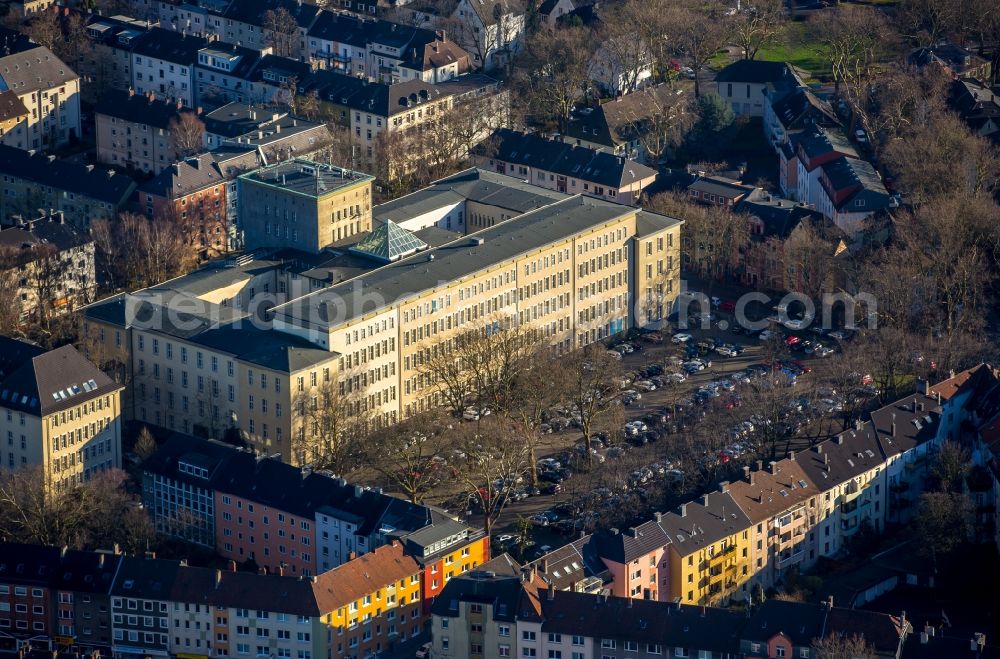 Bochum from above - Office building of the insurance building of the Deutsche Rentenversicherung in Bochum in the state of North Rhine-Westphalia