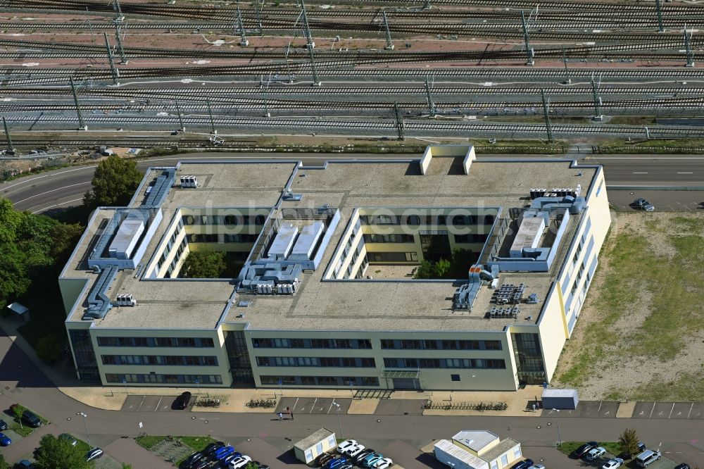 Halle (Saale) from the bird's eye view: Office building Dell Technologies in Halle (Saale) in the state Saxony-Anhalt, Germany