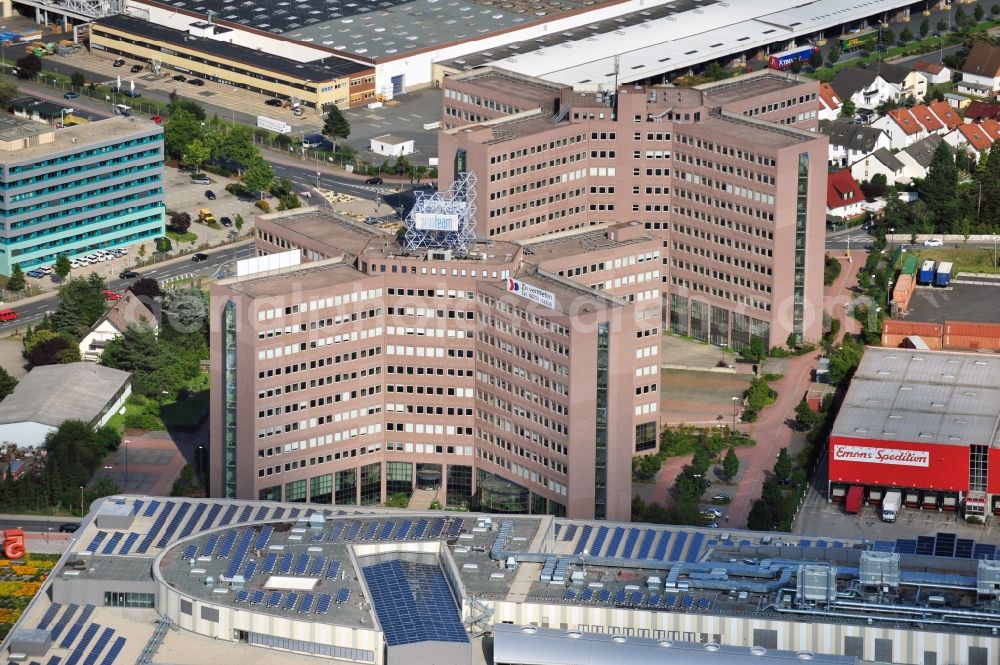 Aerial image Hessen - Office buildings between the streets Gutenbergstrasse and Waldstrasse in Weiterstadt in the state Hesse