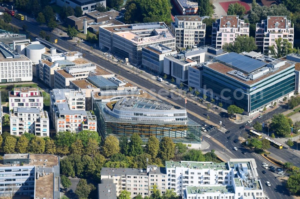 Aerial image Berlin - Office building and headquarters of the political party Konrad-Adenauer-Haus on Klingelhoeferstrasse in the district Tiergarten in Berlin, Germany