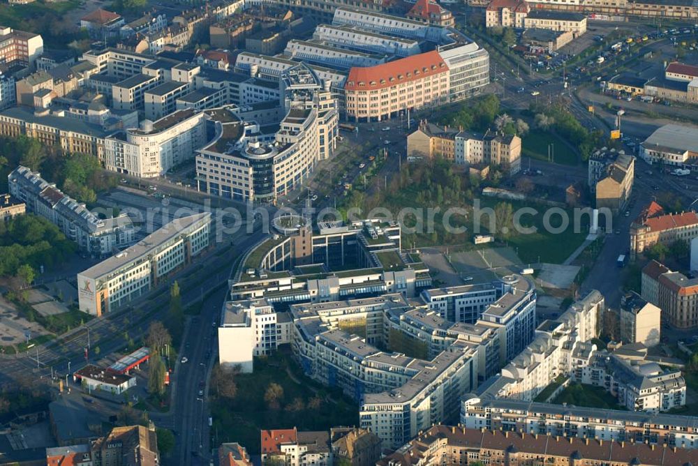 Leipzig from above - Bürogebäudekomplex an der Kohlgartenstraße in Leipzig-Volkmarsdorf.