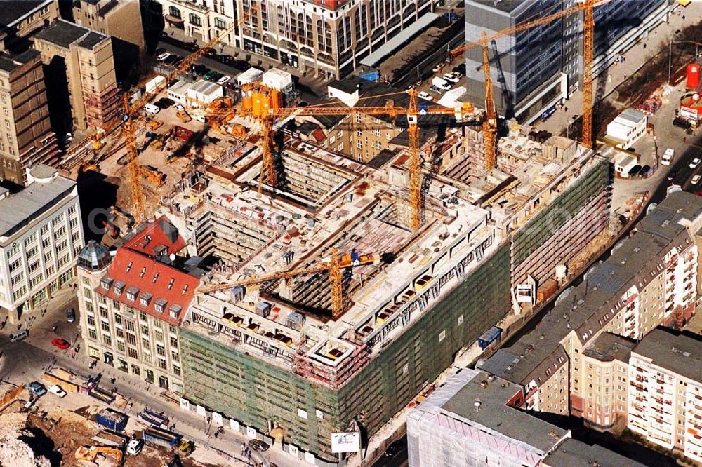 Aerial image Berlin - Bürohausbau Atrium Leipziger Straße / Friedrichstraße